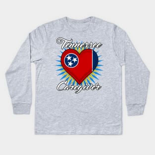 Tennessee Caregiver (white font) Kids Long Sleeve T-Shirt